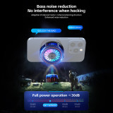 Cell Phone Cooler with LED Lights, Magnetic Rechargeable Cooling Fan with 3 Cooling Levels, Mobile Phone Semiconductor Cooling Radiator for Gaming, Live Streaming, Video Recording