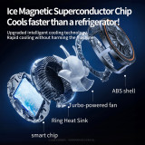 Cell Phone Cooler with LED Lights, Magnetic Rechargeable Cooling Fan with 3 Cooling Levels, Mobile Phone Semiconductor Cooling Radiator for Gaming, Live Streaming, Video Recording