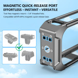 Metal Protective Case for X5, Magnetic Quick Release Camera Cage w Cold Shoe and 1/4  Threads, Anti-scratch Protector Cover, Camera Housing Frame
