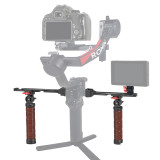 Dual Sling Handgrip for RS2/RS3, Camera Gimbal Stabilizer Grip, 180° Adjustable Sling Handle Grip w 1/4'' & 3/8'' Screw Hole, Cold Shoe