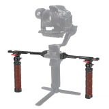 Dual Sling Handgrip for RS2/RS3, Camera Gimbal Stabilizer Grip, 180° Adjustable Sling Handle Grip w 1/4'' & 3/8'' Screw Hole, Cold Shoe