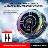 Magnetic Tablet Cooler, Cell Phone Cooler with 4 Levels Temperature Control & Light, Semiconductor Cooling Fan Radiator for Gaming, Live Streaming