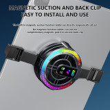 Magnetic Tablet Cooler, Cell Phone Cooler with 4 Levels Temperature Control & Light, Semiconductor Cooling Fan Radiator for Gaming, Live Streaming
