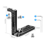 Aluminum Alloy SLR 38mm Quick Release L Plate QR Board Base Phone Bracket with Cold Shoe Mount for Arca NATO Ball Head Tripod Cameras