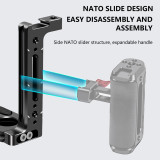 Aluminum Alloy SLR 38mm Quick Release L Plate QR Board Base Phone Bracket with Cold Shoe Mount for Arca NATO Ball Head Tripod Cameras