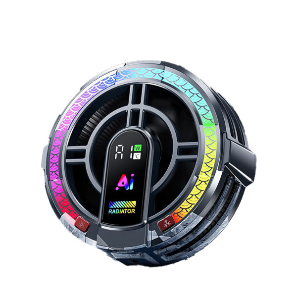 Magnetic Tablet Cooler, Cell Phone Cooler with 4 Levels Temperature Control & Light, Semiconductor Cooling Fan Radiator for Gaming, Live Streaming