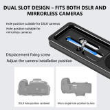 Aluminum Alloy SLR 38mm Quick Release L Plate QR Board Base Phone Bracket with Cold Shoe Mount for Arca NATO Ball Head Tripod Cameras