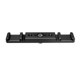 Cold Shoe Mount Adapter, Dual Cold Shoe Extension Bar Bracket w 1/4  Thread & Cable Slot - Extender for Monitor Led Light Microphone Camera Cage