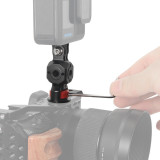 Cold Shoe Mount Adapter, 360° Swivel 180° Tilt, Aluminum Camera Hot Shoe Extension Bracket for LED Light Monitor Microphone Camera Cage
