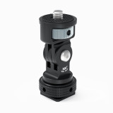 Cold Shoe Mount Adapter, 360° Swivel 180° Tilt, Aluminum Camera Hot Shoe Extension Bracket for LED Light Monitor Microphone Camera Cage