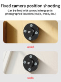 Metal Camera Bracket, 1/4'' & 3/8'' Screws Wall Table Mount Adapter, Aluminum Round Shape Thread Screw Mount Base, Magic Arm Desktop Fixed Disc for Camera