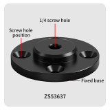 Metal Camera Bracket, 1/4'' & 3/8'' Screws Wall Table Mount Adapter, Aluminum Round Shape Thread Screw Mount Base, Magic Arm Desktop Fixed Disc for Camera