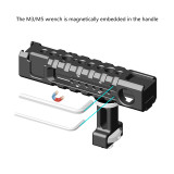 Top Handle with 3/8  Screw & Locating Pins, Camera Cage Grip with Rail & Cold Shoe Adapters for Microphone/LED Light/Monitor