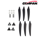GEMFAN 1 Pair 1407F Three-blade Folding Propeller - Glass Fiber Nylon - with Aluminum Clip Bulk (Black)