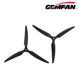 GEMFAN 1 Pair 1265F Three-blade Folding Propeller - Glass Fiber Nylon - with Aluminum Clip Bulk (Black)