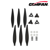 GEMFAN 1 Pair 1510F 3-Blade Folding Propeller - Glass Fiber Nylon - with Aluminum Clip Bulk (Black)