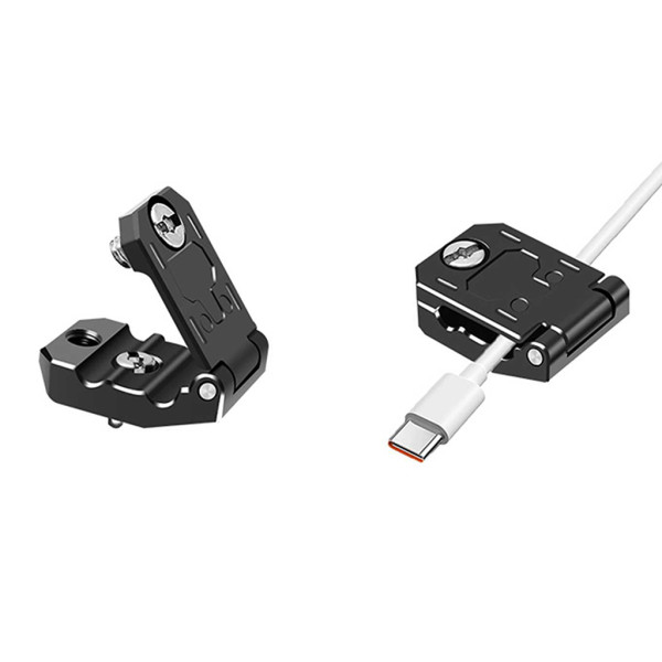 Camera Cable Clamp, Aluminum Alloy Cable Block Clip with 1/4  ARRI Locating Screw, USB Cable Lock Clip Protector for All DSLR Cameras Cable