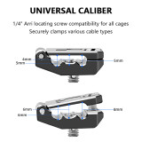 Camera Cable Clamp, Aluminum Alloy Cable Block Clip with 1/4  ARRI Locating Screw, USB Cable Lock Clip Protector for All DSLR Cameras Cable