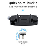 Camera Clip with Plate Quick Release System, Backpack Strap Clip - 1/4'' Screw,  Anti Slip Rubber, Cameras Strap Mount Base