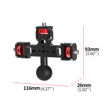 Multiple Phone Bracket for Video Streaming, Triple Phone Holder Tripod Mount Adapter - Mounting Smartphones, Lights, Microphones to Tripods, Selfie Sticks