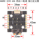 HAKRC Mini Flight Controller, 32-Bit 60A V2 FPV Stack for RC Drones
