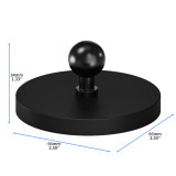 D66mm Magnetic Camera Mount with 360° Ball Head, Car Strong Magnet Mount Base Phone Holder - Built-in 6 Magnets, Compatible with Hero 13, Action 4, Ins X4/X5