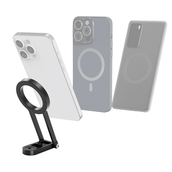 2 in 1 Double-sided Magnetic Phone Holder & Selfie Stick, Aluminum Foldable Cell Phone Stand Desktop Mount Bracket for Mate80/P90/Phone 17/16/15/14 Series