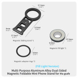 2 in 1 Double-sided Magnetic Phone Holder & Selfie Stick, Aluminum Foldable Cell Phone Stand Desktop Mount Bracket for Mate80/P90/Phone 17/16/15/14 Series