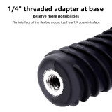 Flexible Camera Mount with 1/4 -20 Threaded, 360° Rotation Gooseneck Selfie Stick Bracket, Tube Arm Extension Holder for Hero13, InsX5, Tripod, Video Light
