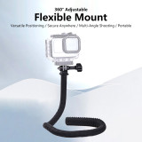 Flexible Camera Mount with 1/4 -20 Threaded, 360° Rotation Gooseneck Selfie Stick Bracket, Tube Arm Extension Holder for Hero13, InsX5, Tripod, Video Light