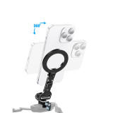 Magnetic Phone Holder, Aluminum 360° Rotation Cell Phone Mount Stand Tripod Mount Adapter SLR Camera Cage Accessories