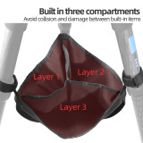 Tripod Stone Bag, Heavy Duty Weighted Sand Bags with 3 Compartments/Hook & Loop Straps, Tripod Sandbag Hammock Stabilizer Fits All Tripods