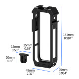 Camera Cage for Action 5 Pro/4/3 & X5, Aluminum Protective Case Frame with 1/4'' Screw Hole, Magnetic Quick Release Base & Cold Shoe Mount