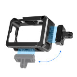 Camera Cage for Action 5 Pro/4/3 & X5, Aluminum Protective Case Frame with 1/4'' Screw Hole, Magnetic Quick Release Base & Cold Shoe Mount