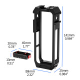 Camera Cage for Action 5 Pro/4/3 & X5, Aluminum Protective Case Frame with 1/4'' Screw Hole, Magnetic Quick Release Base & Cold Shoe Mount