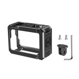 Camera Cage for Action 5 Pro/4/3 & X5, Aluminum Protective Case Frame with 1/4'' Screw Hole, Magnetic Quick Release Base & Cold Shoe Mount