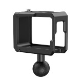 Camera Cage for Action 5 Pro/4/3 & X5, Aluminum Protective Case Frame with 1/4'' Screw Hole, Magnetic Quick Release Base & Cold Shoe Mount