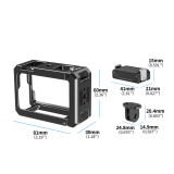 Camera Cage for Action 5 Pro/4/3 & X5, Aluminum Protective Case Frame with 1/4'' Screw Hole, Magnetic Quick Release Base & Cold Shoe Mount