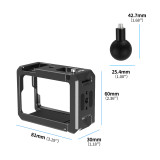 Camera Cage for Action 5 Pro/4/3 & X5, Aluminum Protective Case Frame with 1/4'' Screw Hole, Magnetic Quick Release Base & Cold Shoe Mount