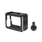Camera Cage for Action 5 Pro/4/3 & X5, Aluminum Protective Case Frame with 1/4'' Screw Hole, Magnetic Quick Release Base & Cold Shoe Mount