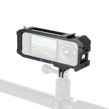 Camera Cage for Action 5 Pro/4/3 & X5, Aluminum Protective Case Frame with 1/4'' Screw Hole, Magnetic Quick Release Base & Cold Shoe Mount