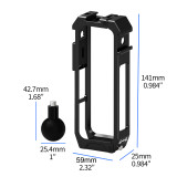 Camera Cage for Action 5 Pro/4/3 & X5, Aluminum Protective Case Frame with 1/4'' Screw Hole, Magnetic Quick Release Base & Cold Shoe Mount