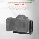 Universal L-Shaped Camera Quick Release Plate for Nikon Z5/Z5II/Z6/Z6II/Z6III/Z7/Z7II, Aluminum Alloy Expansion Board Support Horizontal and Vertical Photography