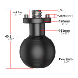 1  Ball Head Tripod Mount with Magnetic Base for OSMO 360/Gopro Hero 13 12 for DJI Action 5pro for Insta360 GO3/GO3S Camera Phone Bracket