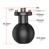 1  Ball Head Tripod Mount with Magnetic Base for OSMO 360/Gopro Hero 13 12 for DJI Action 5pro for Insta360 GO3/GO3S Camera Phone Bracket