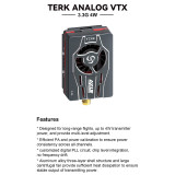 Axisflying 1.2G/3.3G 4W VTX ANALOG TERK Transmitter High Power Wireless Video Transmission