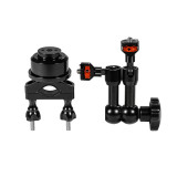 Motorcycle Handlebar Clamp Camera Mount, 360° Rotating  Aluminum Camera Sliding Bracket Clip 15mm~35mm Compatible with Hero Series, Osmo Action 5, X5, Ace Pro