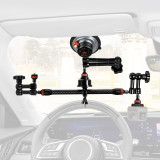 Motorcycle Handlebar Clamp Camera Mount, 360° Rotating  Aluminum Camera Sliding Bracket Clip 15mm~35mm Compatible with Hero Series, Osmo Action 5, X5, Ace Pro