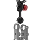 Aluminum Alloy Diving Light Mount with 1-inch Ball Head Adapter Clamp Bracket for 30-32mm Flashlights Underwater Photography Lighting