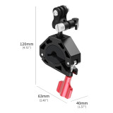Super Clamp, Handlebar Clip with Ball Head & 1/4  Screw, Camera Mount Adapter, High Load-Bearing Motorcycle Bike Pole Tube Camera Holder